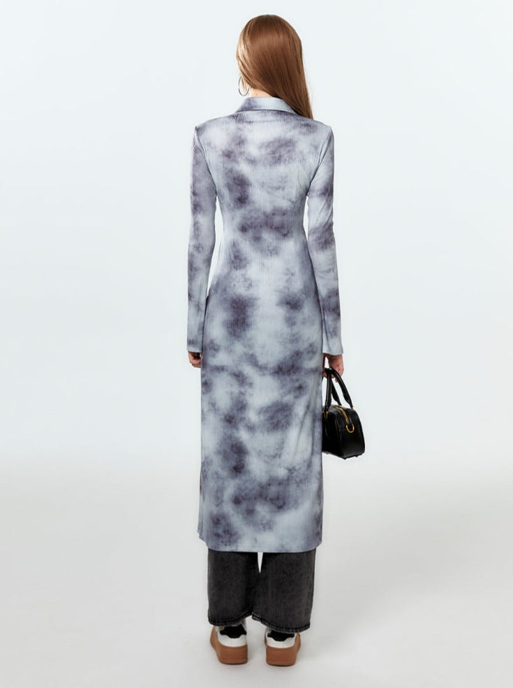 Printed Tops Polo Long Blue