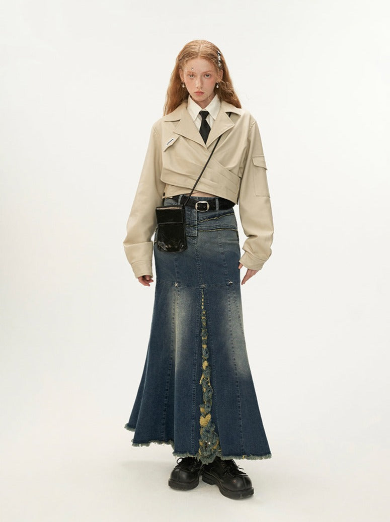 Denim Mermaid Retro Skirt