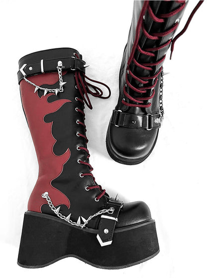 Platform Boots Toe Punk Style Round
