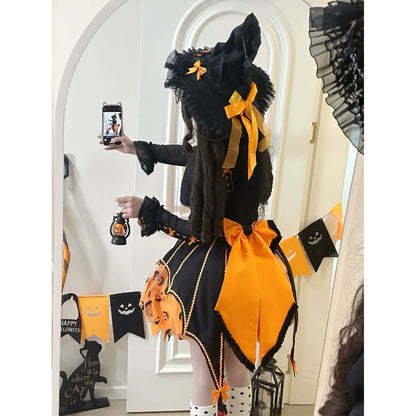 Halloween Lolita Pumpkin Witch Dress Full Set