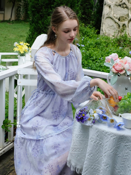 パープルドレス フレンチシフォン