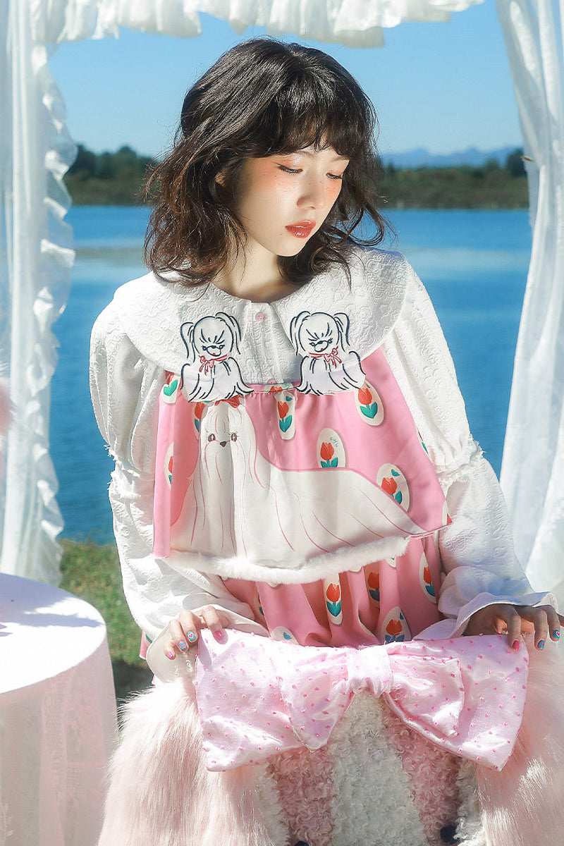 パピースリーブのレトロなロングシャツデザイン