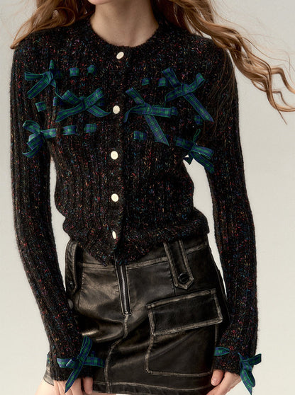 Ribbon Ribbed Knit Top + Ribbon Knit Hat + Knit Flowers