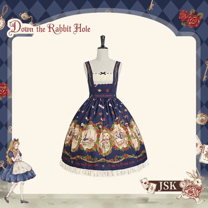Down the Rabbit Hole navy JSK dress on a mannequin