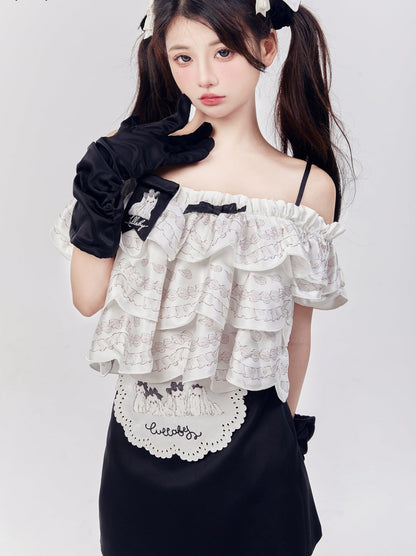 Off Marche Schultercreme Lolita Cake Tops