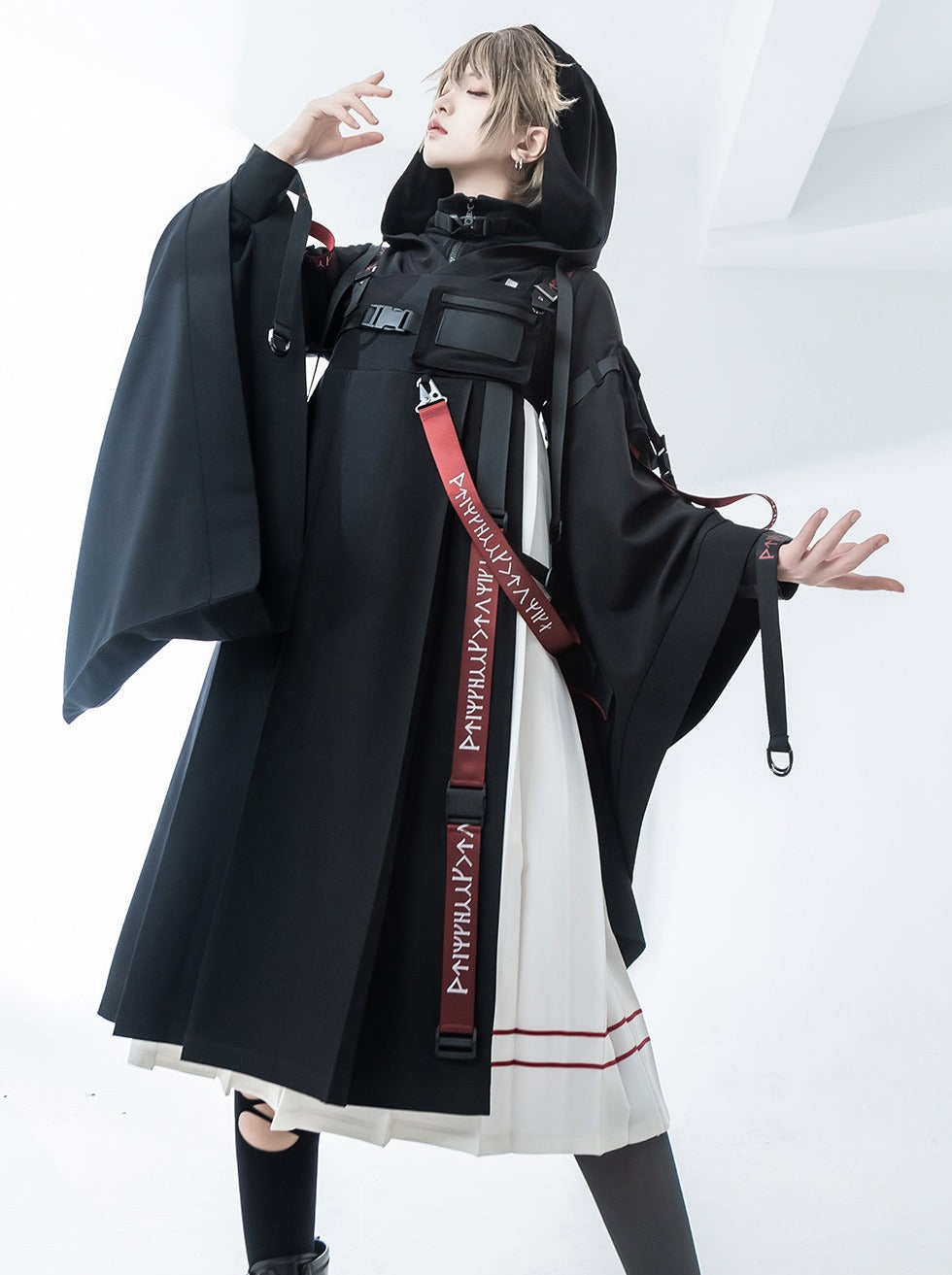 スカートインナージャンパートップスクール+フード付きカーディガン+ウエストランド