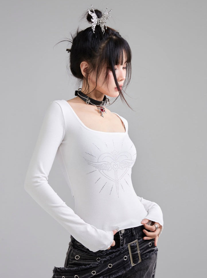 Diamond Slim Top Girl Tops Hot Fit Hot