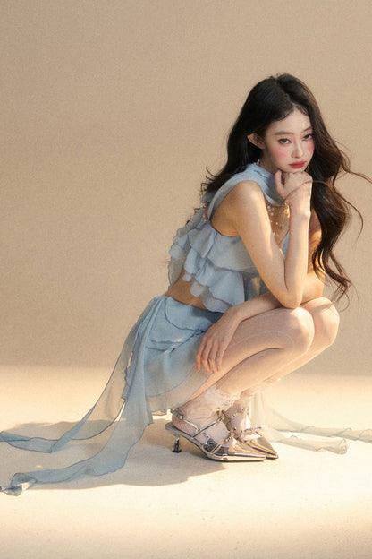 スカート+ショートキャミソール アニメ シフォン