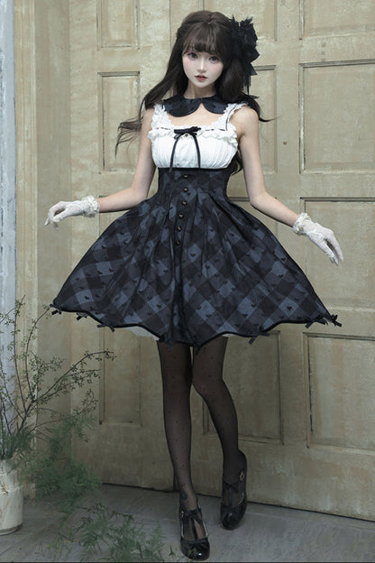 プリンセスブラックジャンパースカートロリータトップレディ+クロップドサイレント
