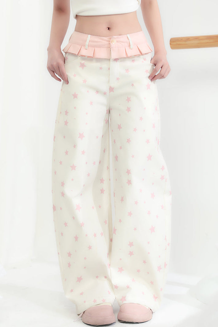 Tube Leg Shake Pants Lace Head Wide