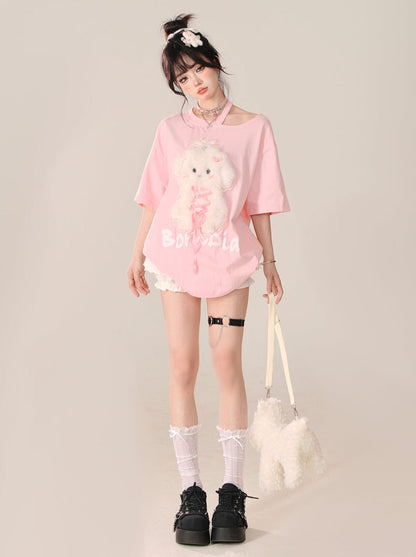 スイートピンキールーズラビットトップファー