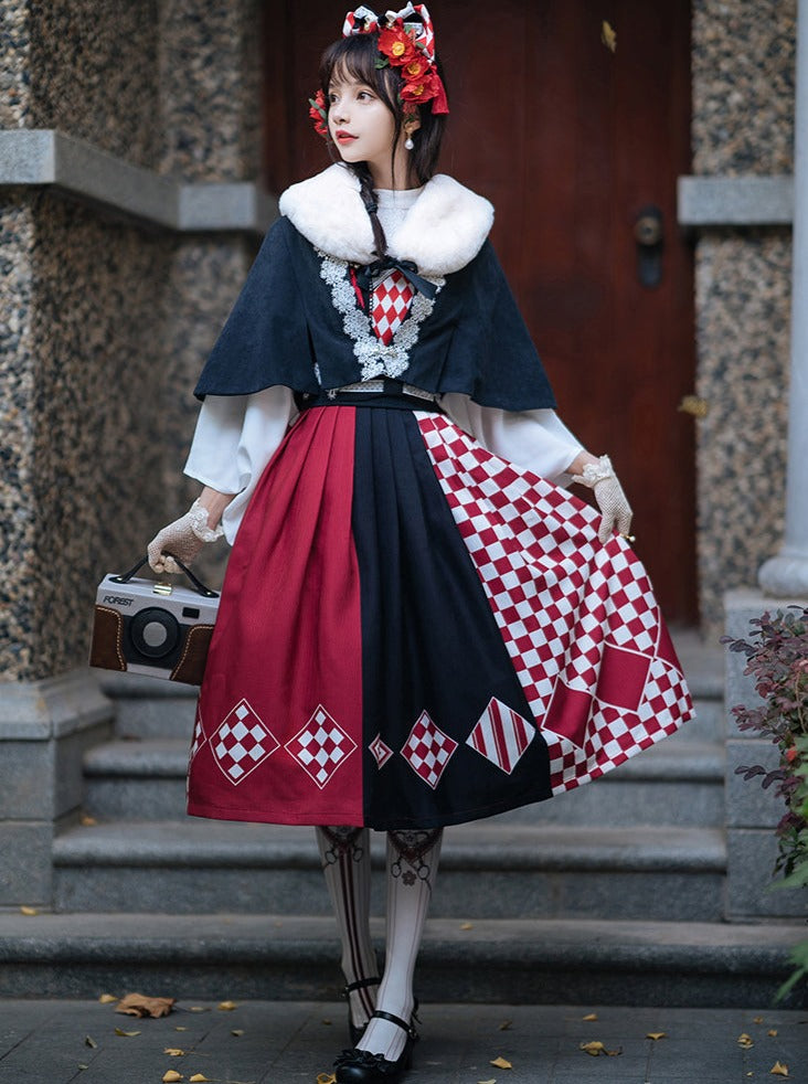 Trompete Pelz Bluse Cape + China Zubehör Quaste Schal Pullover Rock