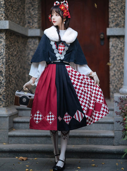 Trompete Pelz Bluse Cape + China Zubehör Quaste Schal Pullover Rock