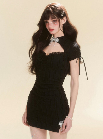 ネックモチーフオープンドレス チャイニーズバタフライ