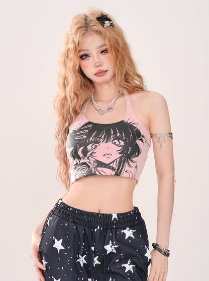 Neckholder-Top mit kurzem Ausschnitt und Trägern für Mädchen