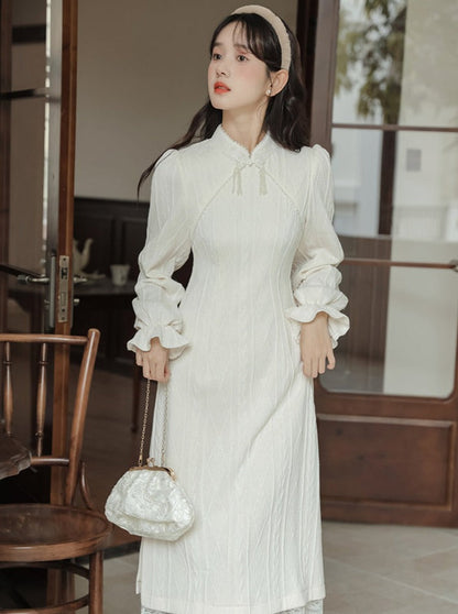 China Rippstrickkleid lang