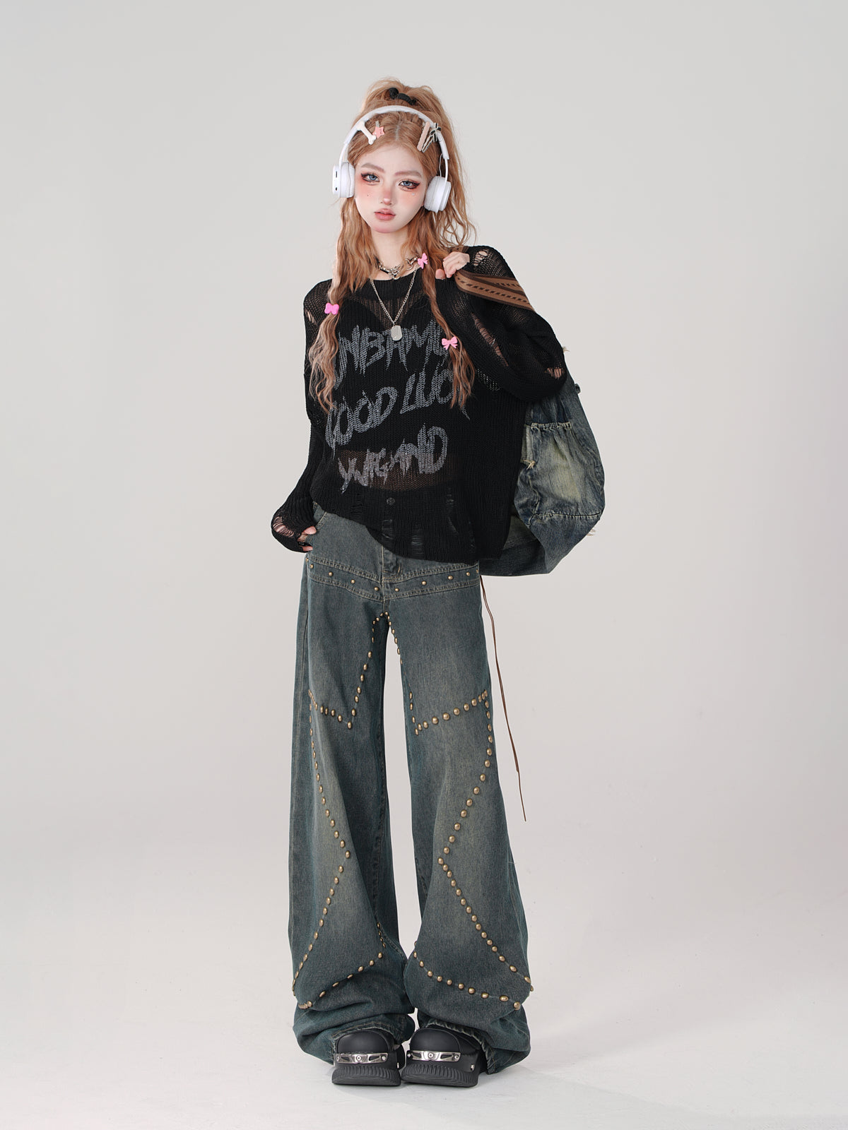 Lockere, weite Jeanshose