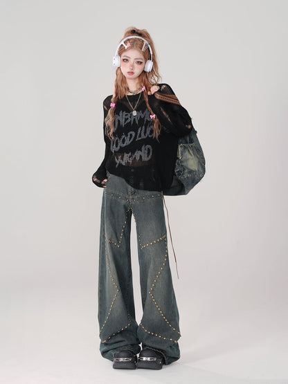 Lockere, weite Jeanshose