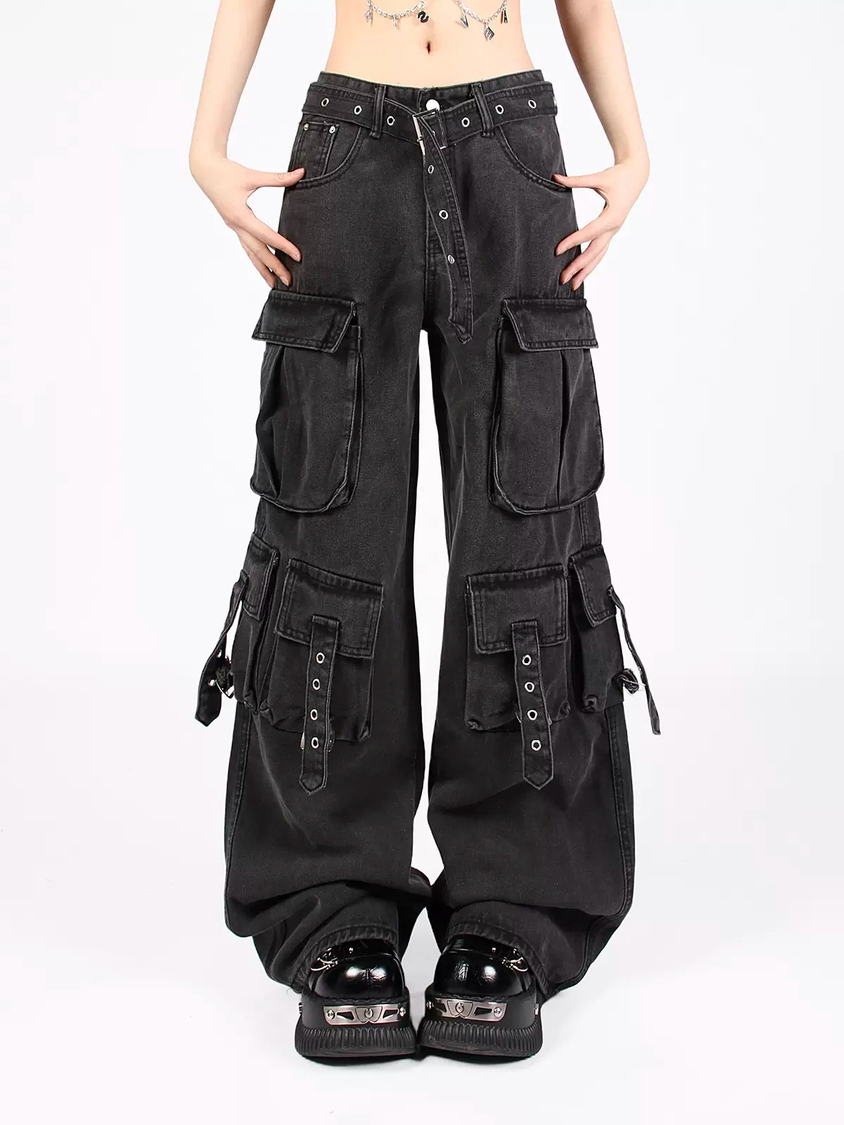 Casual Multi-pocket Denim Cargo