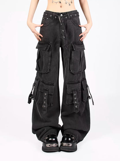 Casual Multi-pocket Denim Cargo