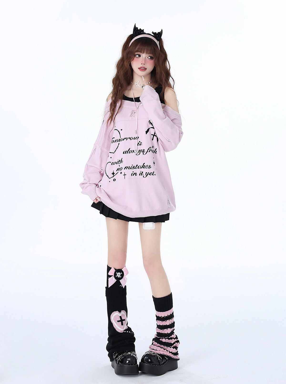 Off-Shoulder Zweiteiler Lazy Cool Faux Top Sweet Girly