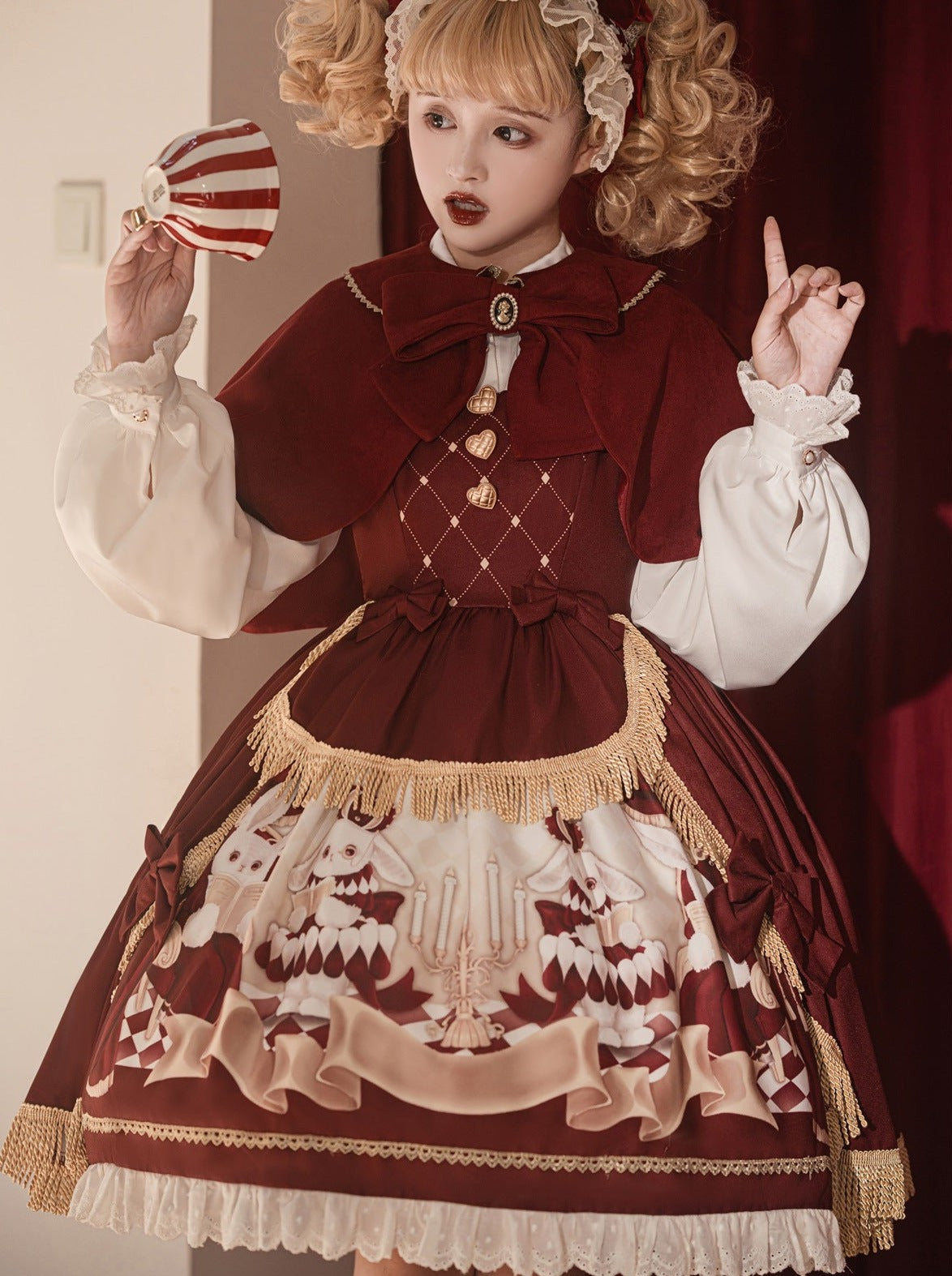 Dress Short Cloak Bunny Elegant