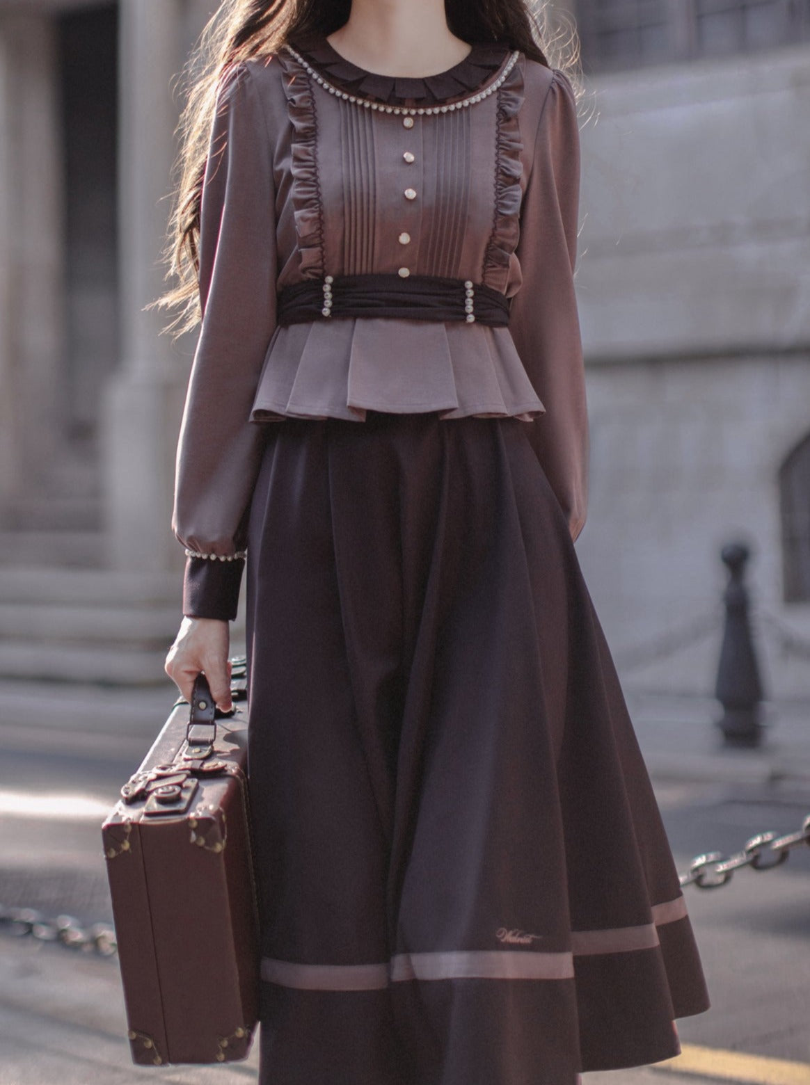 Schleife Lila Lila Top Retro + Rock Groß Elegant + Rauchig Ausgestellt