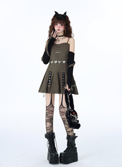 Ärmelkleid + Hot American Design Retro Suspender Girl