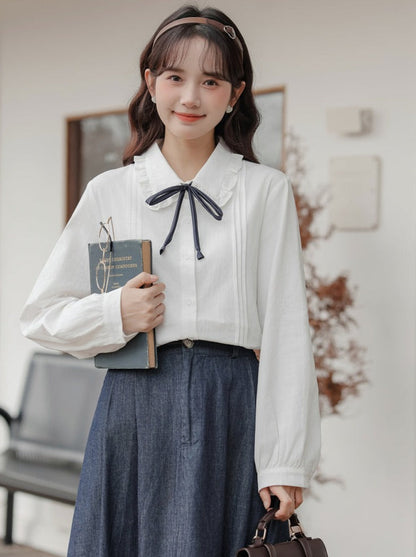 French Blouse Ribbon Retro