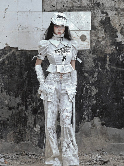 Oberteile Subkultur High Punk Farbe