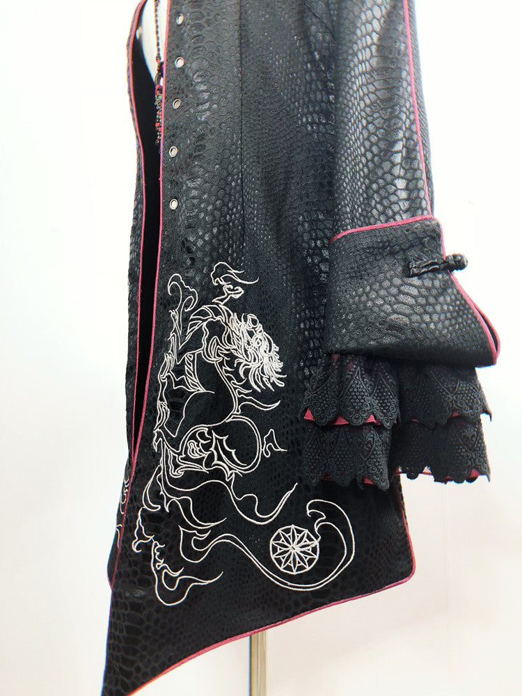 チャイナロリータゴゴシックケープ+ロングジャケット+キャミソール+スカート+ウエストバンド