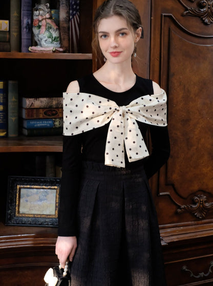 ロングスカート ブラウンボブトップ ドットクイーン+シュガー