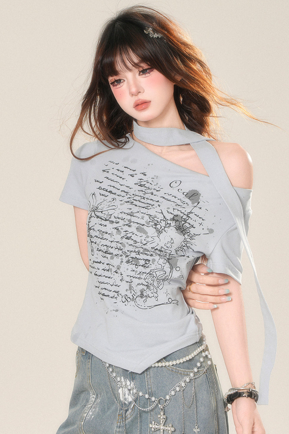 ショルダーベティ アシンメトリーワントップ