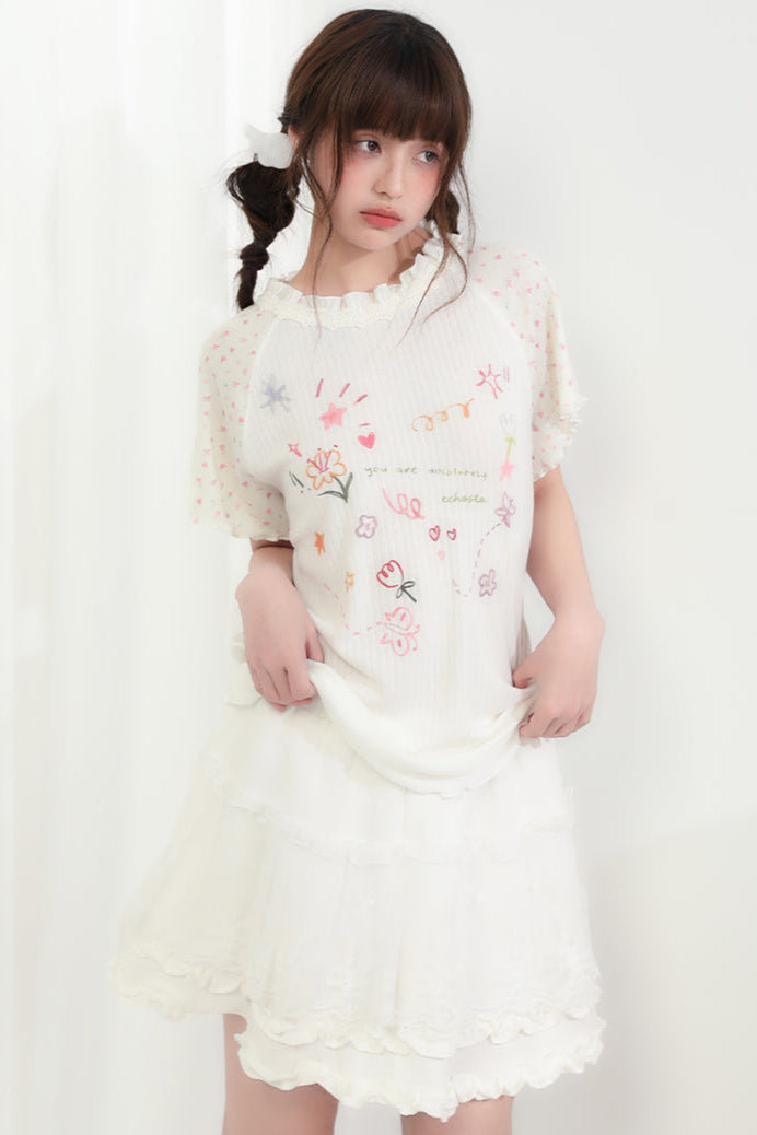 ラウンドフローラルトップネックハート