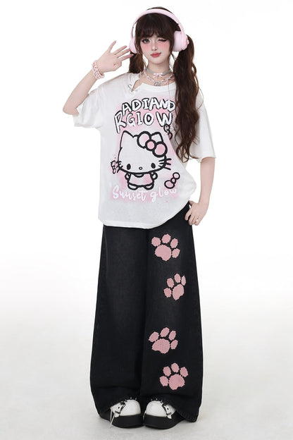 Straight Waist Jeans Sweet High