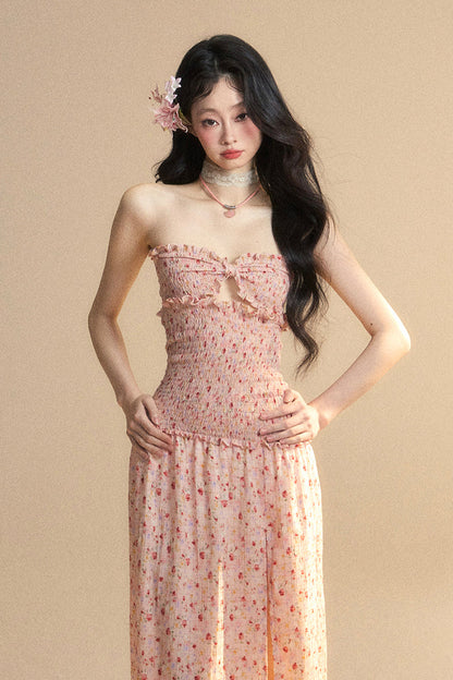 Mädchen Langes Süßes Kleid Tube Top