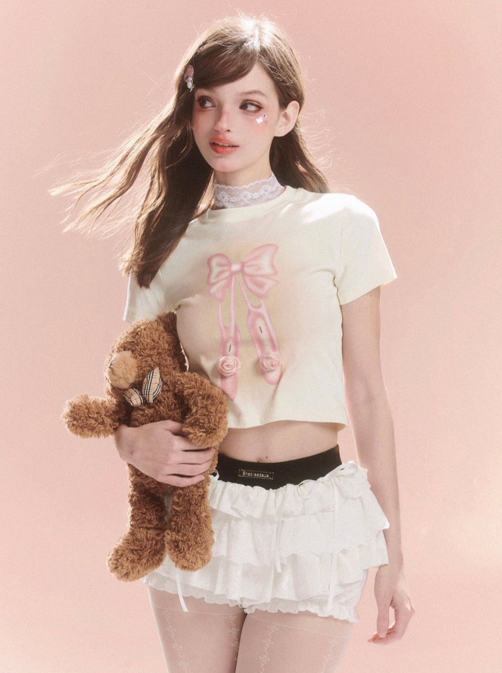 Design Süßes kurzes Top mit Schleife