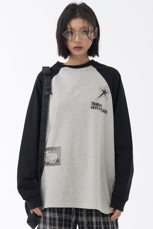 フィットコリジョン ロングスリーブ ルーズTシャツ プリント