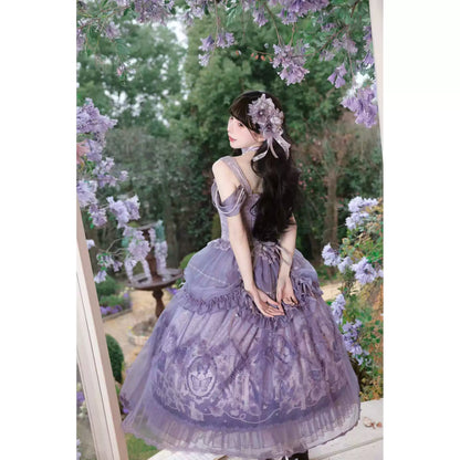 Mirror Butterfly Elegant Purple Lolita JSK / Accessories
