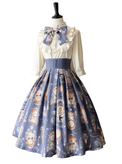 ロリータエコー デイリーエコー セットアップ サスカート エレガン トロクラシカルプリントシャツ エターナル