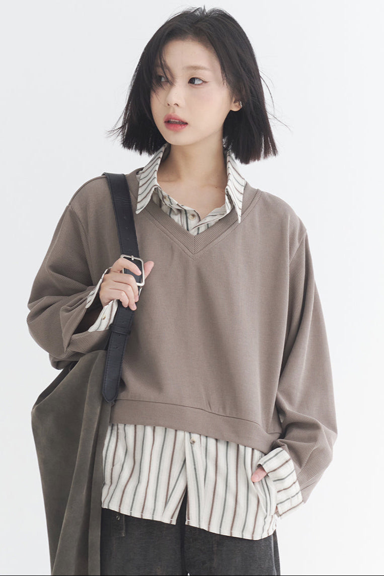 sweatshirt Loose style two-piece fit