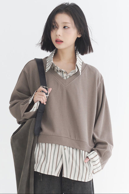 sweatshirt Loose style two-piece fit