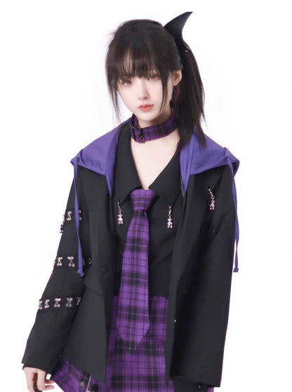 Jacke Foodie College Kariertes Hemd + Anzug-Stil