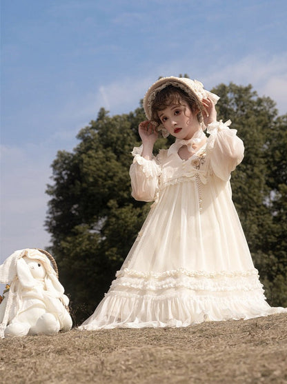 Sunflower Pure Dress White Sweet Lolita