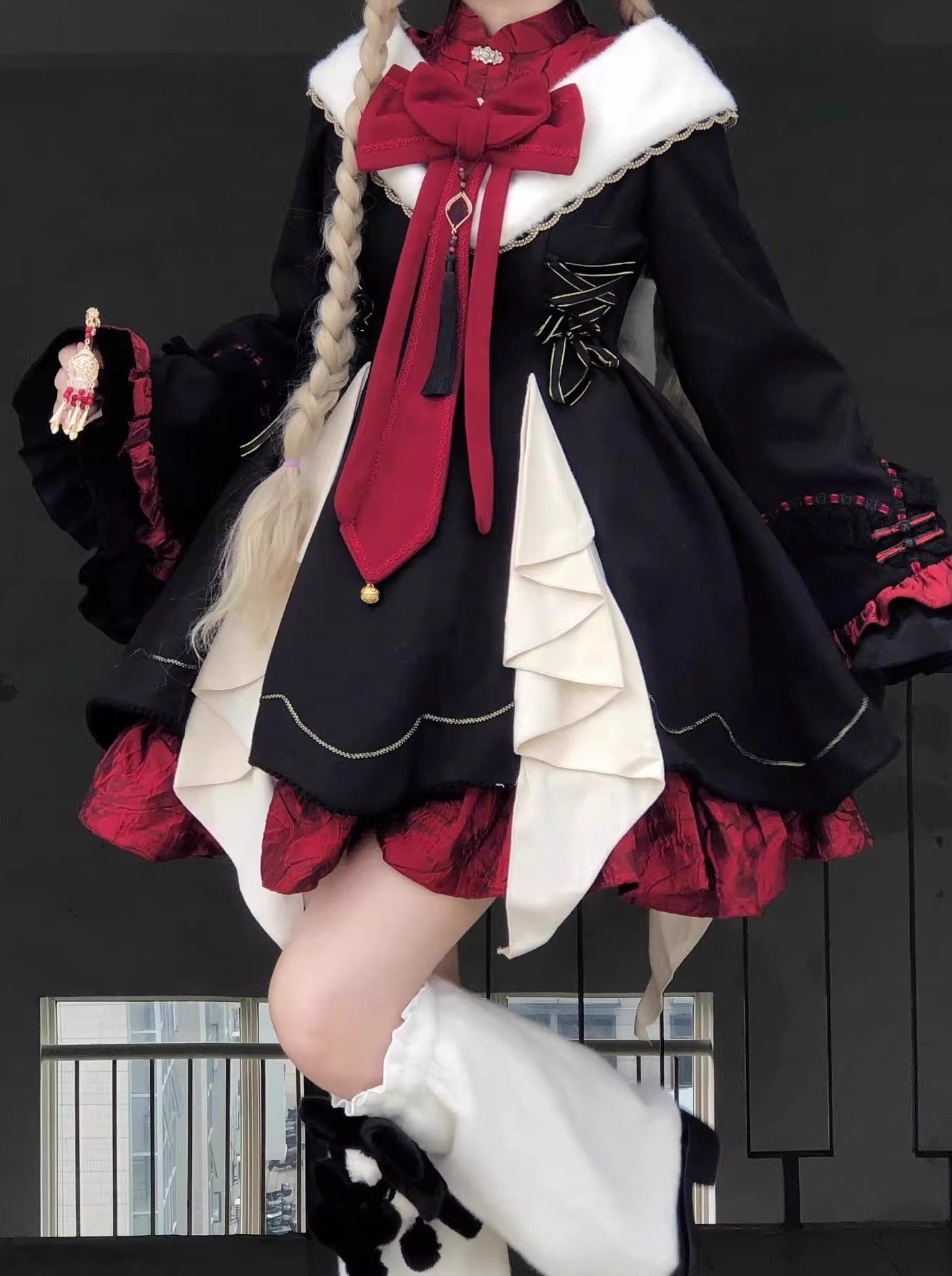 Red Black China Far Lolly Ta Dress