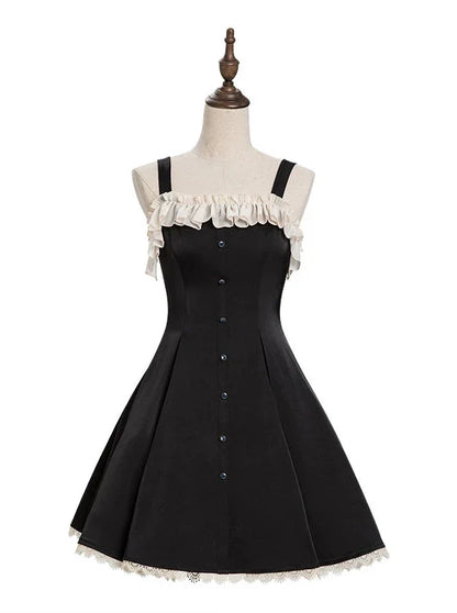 Song Love Elegantes Kleid Kurz/Lang Lolita Reservations Schwarz Piano Satin Sass