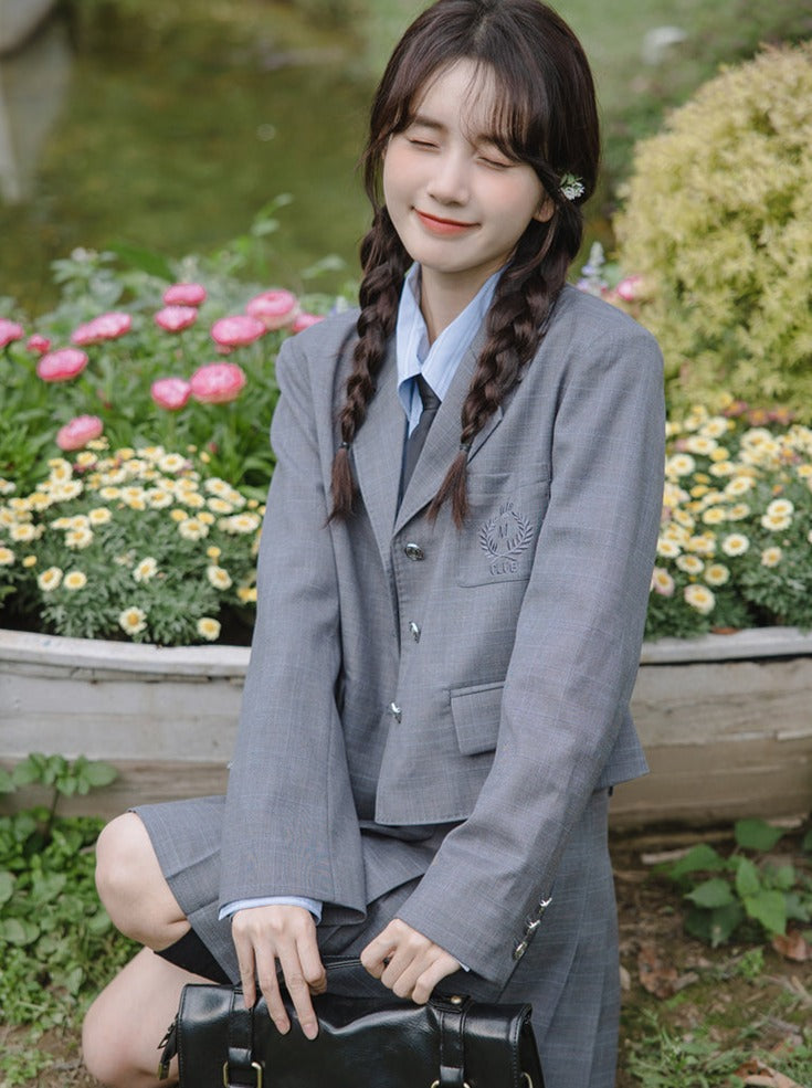 カレッジ+スタイル プリーツスカート タイブラウス ブレザー