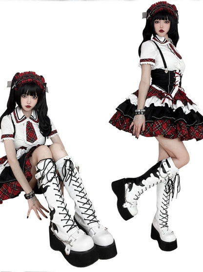 Platform Boots Toe Punk Style Round