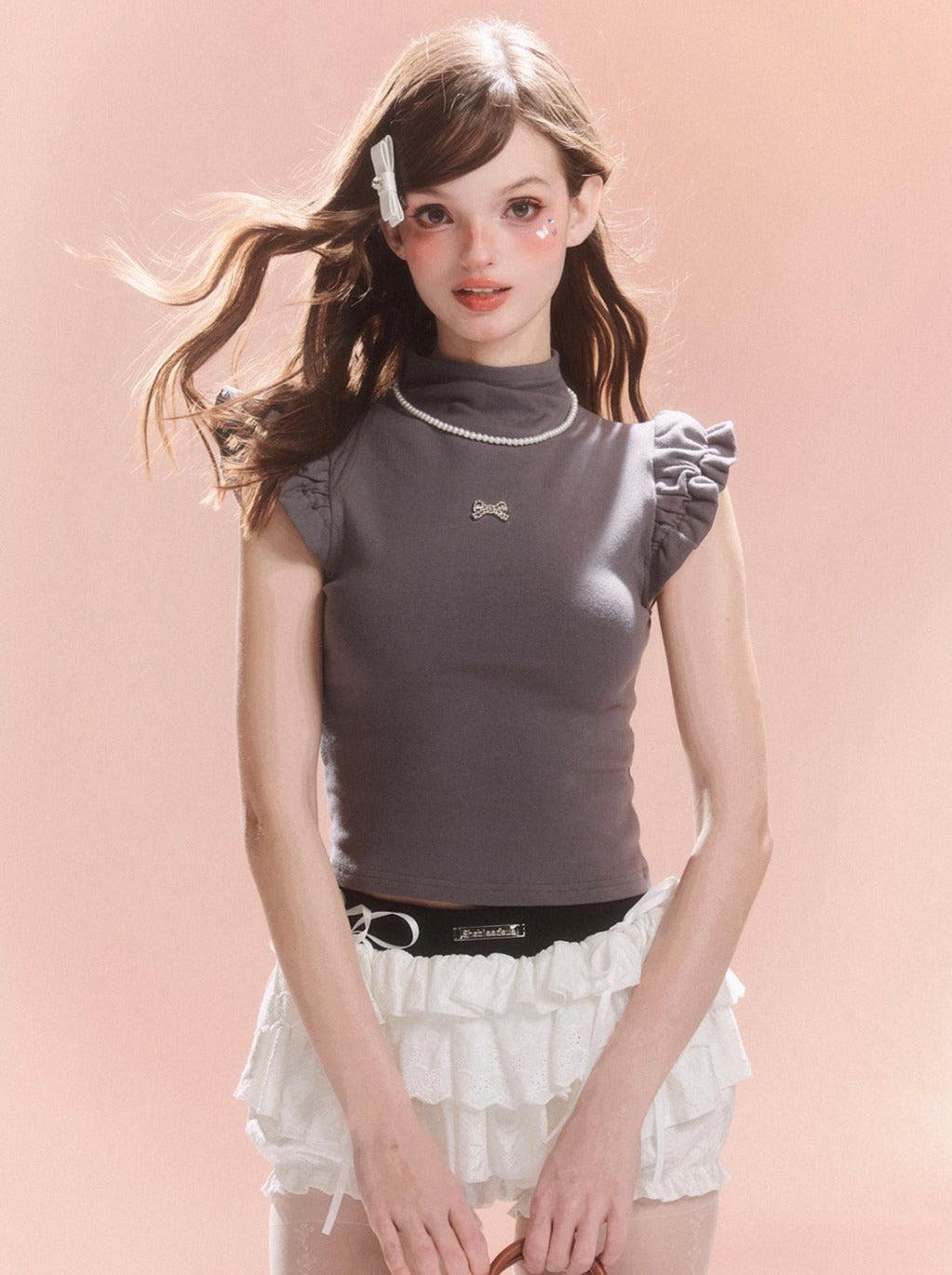 Ärmelloses Top mit ausgestelltem Band