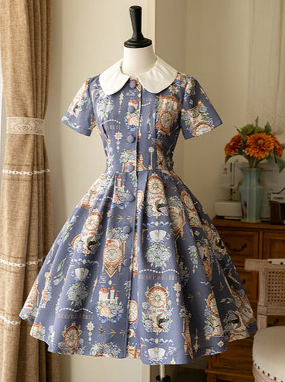 プリントレガントジャケットドレスクラシックセットエコーエターナルエコーロトール